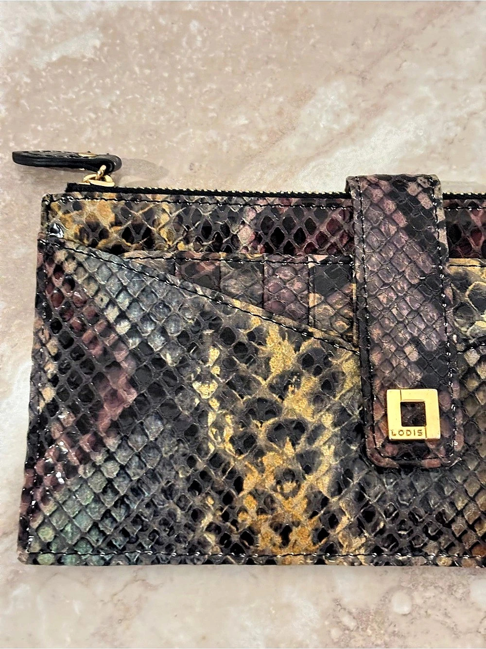Lodis Snake Embossed Wallet - Picture 2 of 9